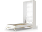Wall-Mounted Murphy Bed 90x200cm Vertical Folding Bed Wall Bed Furniture White/Oak Furniture