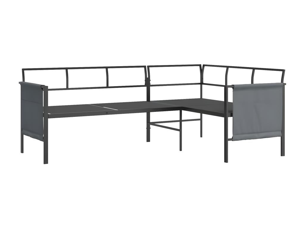 2-piece anthracite steel garden furniture set FNQR02012