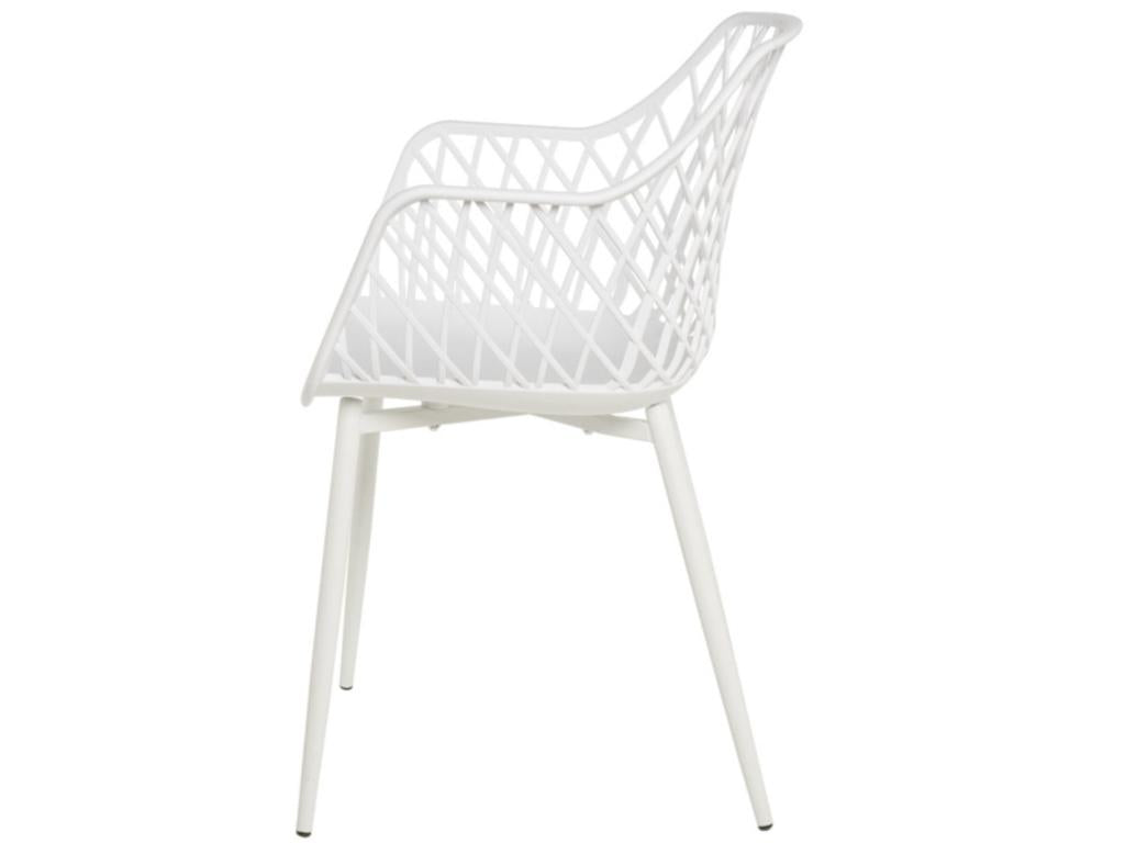 Chair with armrests, polypropylene, Meublori - White