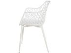 Chair with armrests, polypropylene, Meublori - White