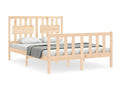 Bed frame with headboard, small double bed, solid wood