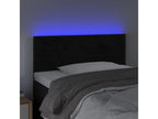 Black LED Headboard 100x5x78-88 Velvet AJCP52746
