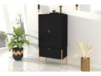 Elegant black Meublori tall sideboard on gold legs / 60 cm