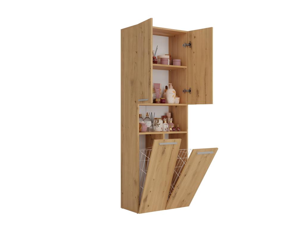 Laviecasa - Bathroom cabinet with 2 wire baskets - Bathroom storage - 174x60x30 - Tall cabinet FNCH00564
