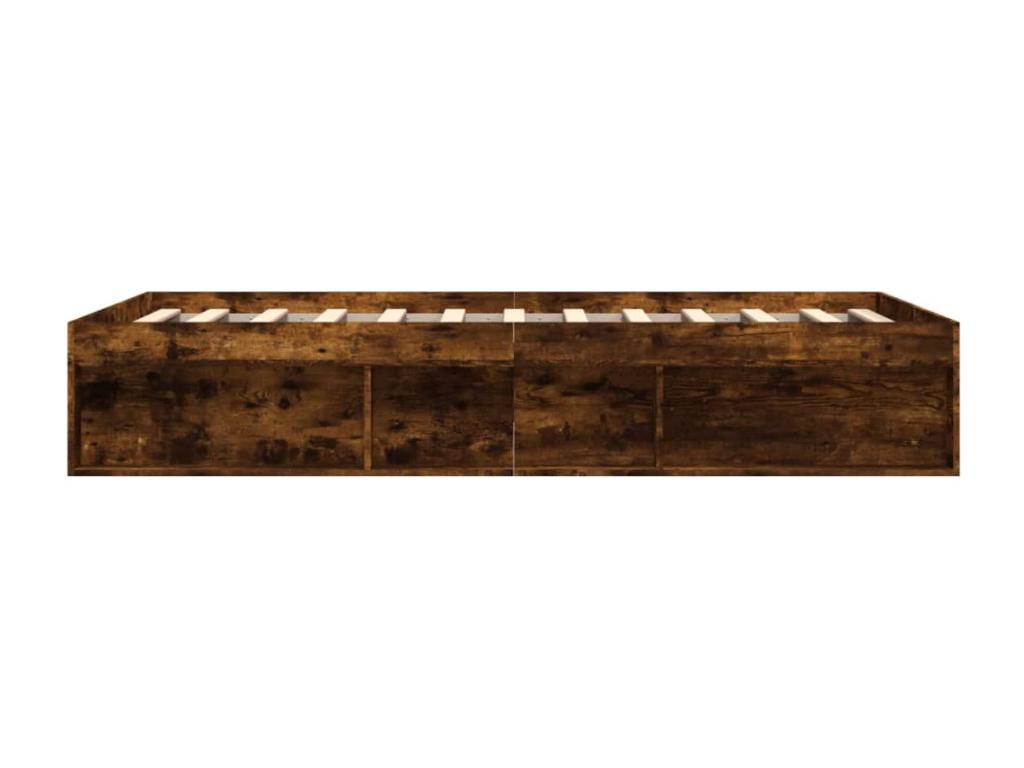 Smoked oak bed frame without mattress, 140x200 cm