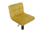 Set of 2 Bar Stools - Velvet / Matte Black Metal - Yellow - Meublori