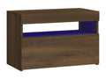 Bedside table with LED lighting, brown oak, 60x35x40 cm
