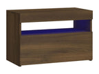 Bedside table with LED lighting, brown oak, 60x35x40 cm