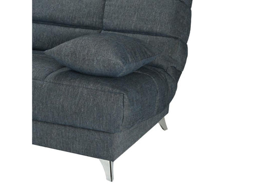 Meublori fabric bench 130x190 with 13cm Starflex mattress and Malax storage - Cyan Blue