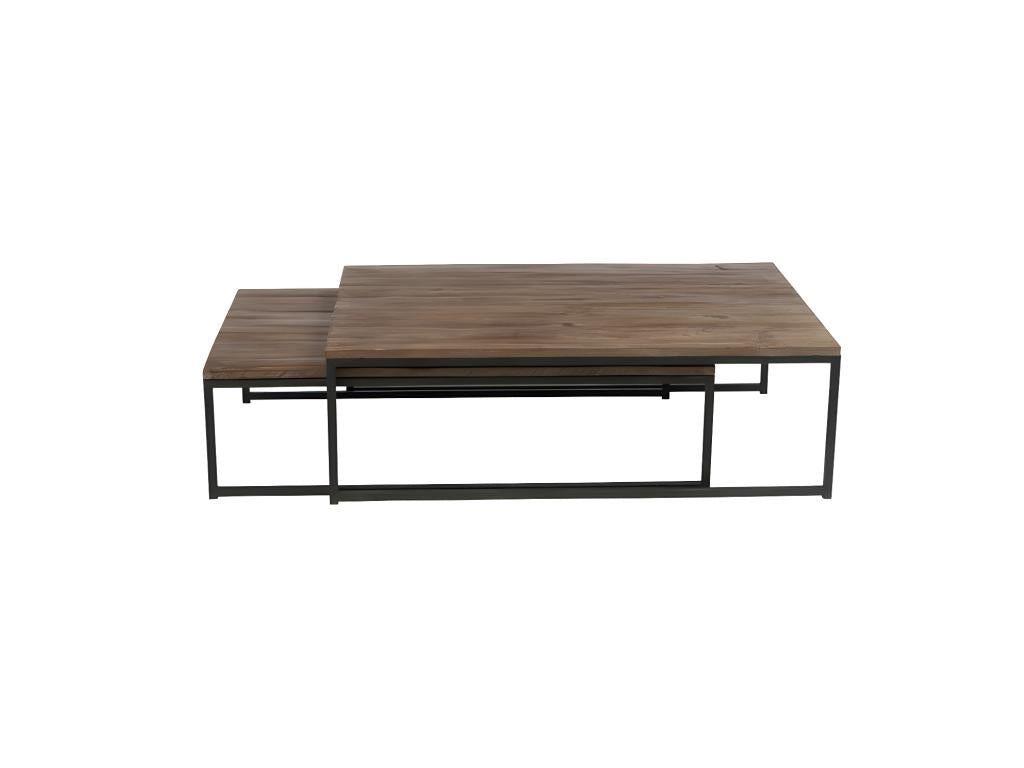 Meublori Nesting Coffee Tables, Wood/Metal - Meublori