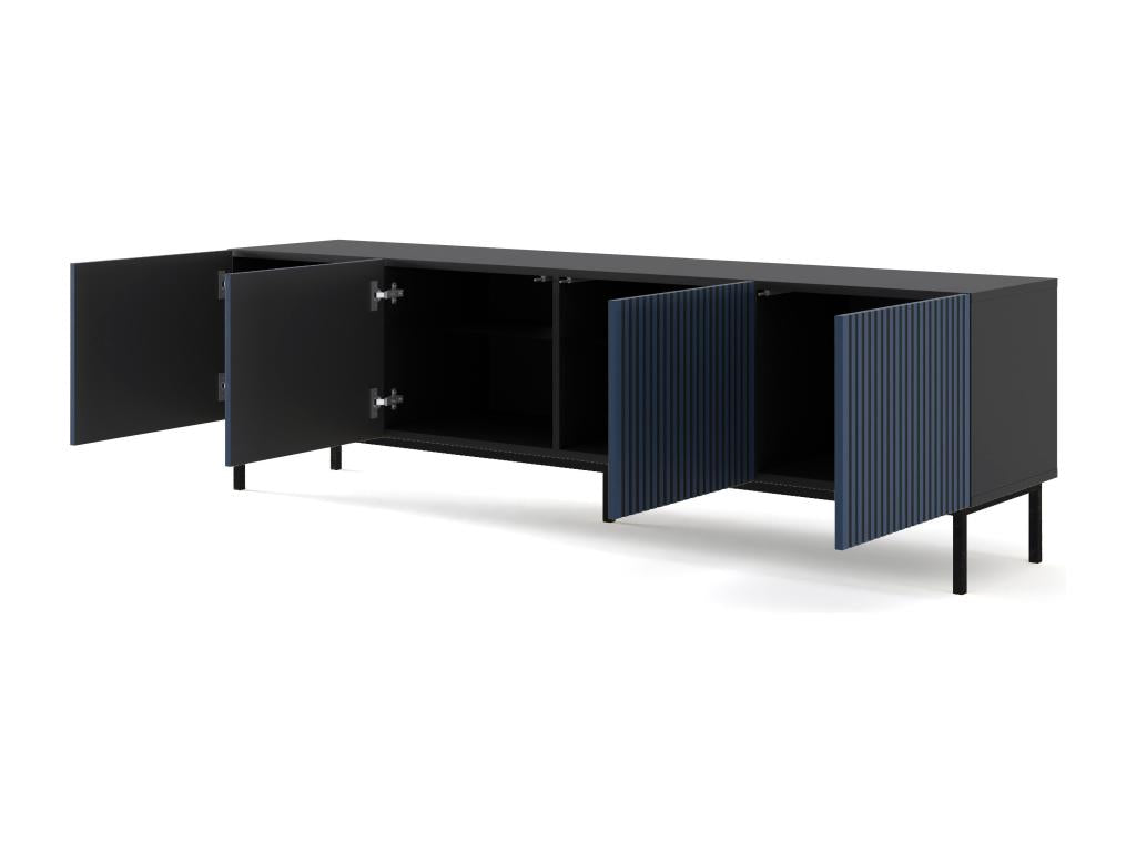 TV stand, furniture, 200x42x58 cm, black/royal blue
