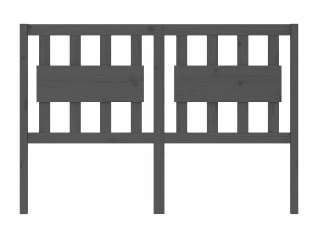 Grey Headboard 125.5x4x100 cm Solid Pine Wood