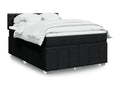 Meublori bed base with black mattress, 140x200 cm, fabric