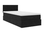 Ottoman bed frame with black 90x190 cm velvet mattress