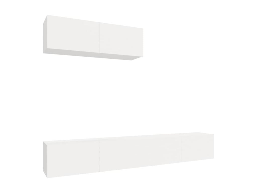 3-Piece TV Stand Set, White Engineered Wood