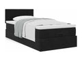 Ottoman bed frame with black 90x190 cm velvet mattress