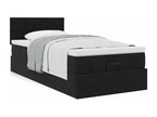 Ottoman bed frame with black 90x190 cm velvet mattress