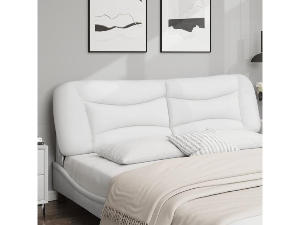 White faux leather headboard cushion, 180cm