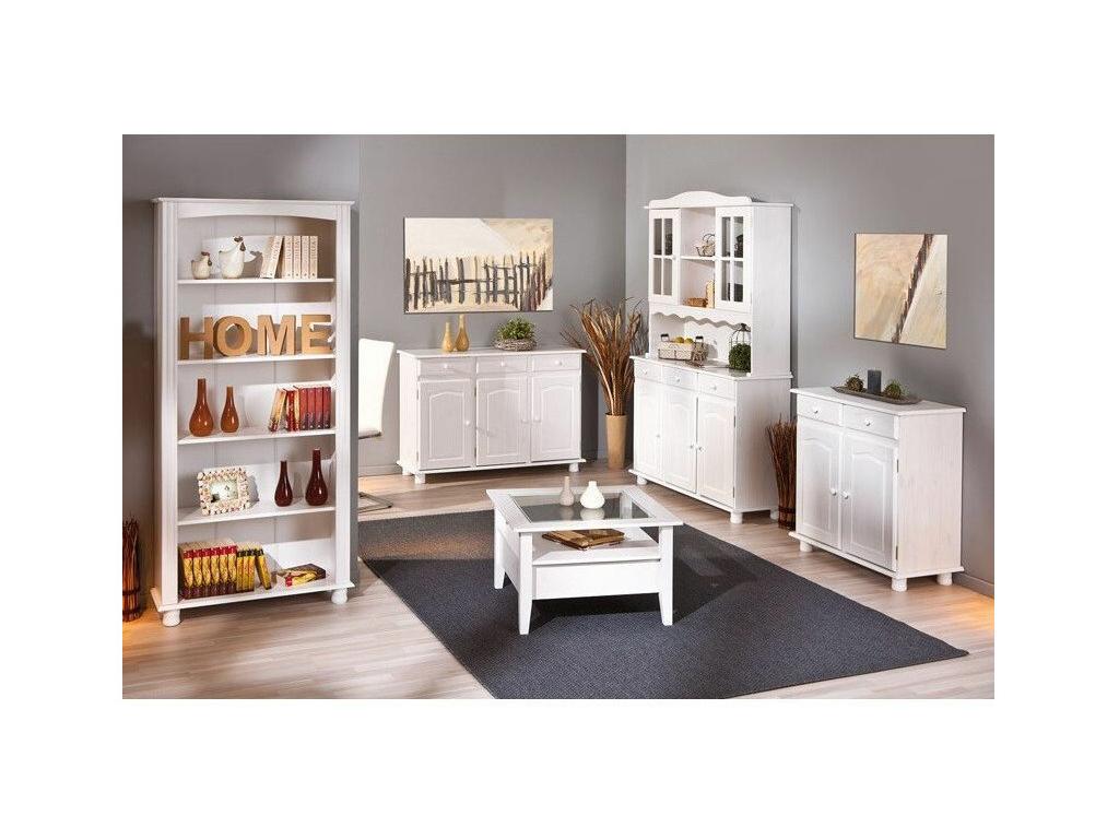 Meublori 2-Door/2-Drawer Wooden Sideboard, 88cm, White