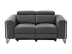 Meublori 2-seater electric sofa in anthracite grey leather