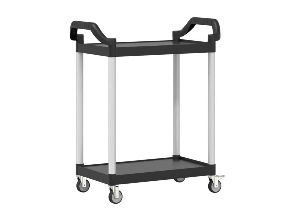 2-tier black trolley 81x41x92 aluminium