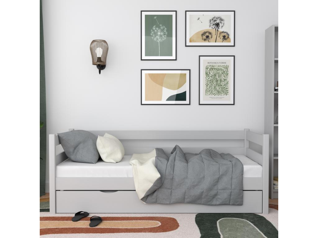 Daybed with pull-out bed N01 Grey 90x180