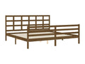 Bed frame with headboard, honey brown, 200x200 cm, solid wood