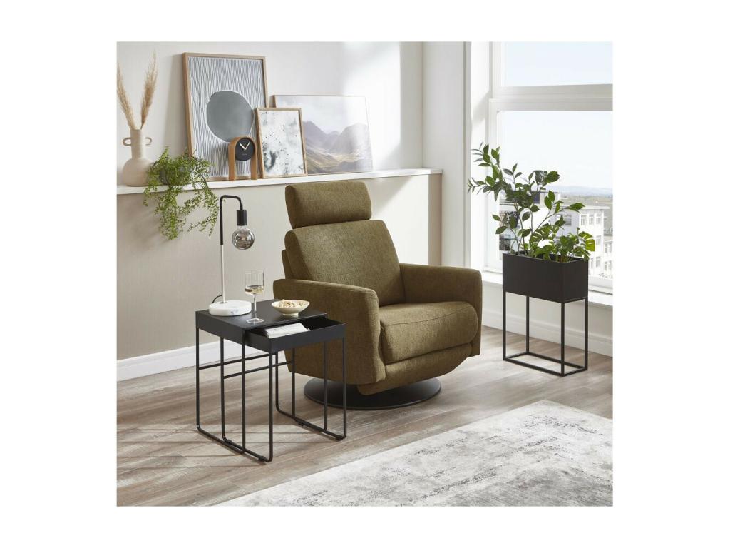 Set of 2 Meublori Designer Side Tables 54cm Black