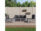 4-piece garden furniture set with white steel cushions
