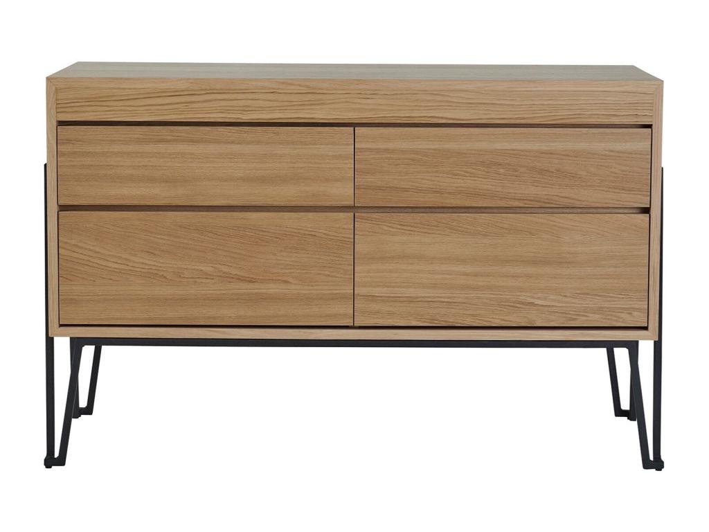 Laviecasa QUGD69498 vanity unit in wood and metal with 4 drawers, 120cm wide