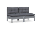 2-seater garden sofa with anthracite cushions, pine wood