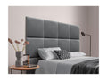 Meublori Upholstered Headboard in Quality Velvet, Meubloriérierie composed of interchangeable self-adhesive panels for bedroom, ash grey, 190 cm