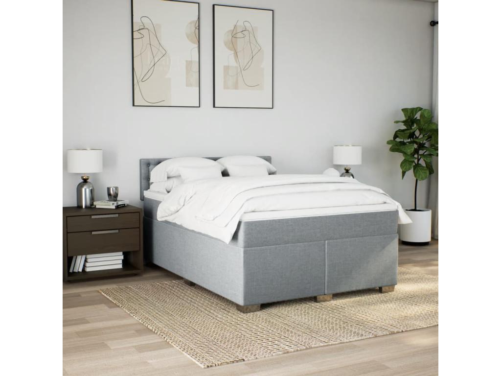 Laviecasa bed base with light grey mattress 140x200cm Fabric IZVC62872
