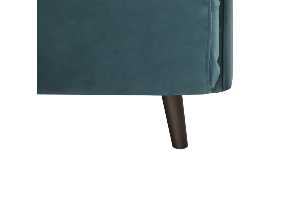 Meublori - 2-seater convertible sofa in velvet, 120cm wide - Duck blue