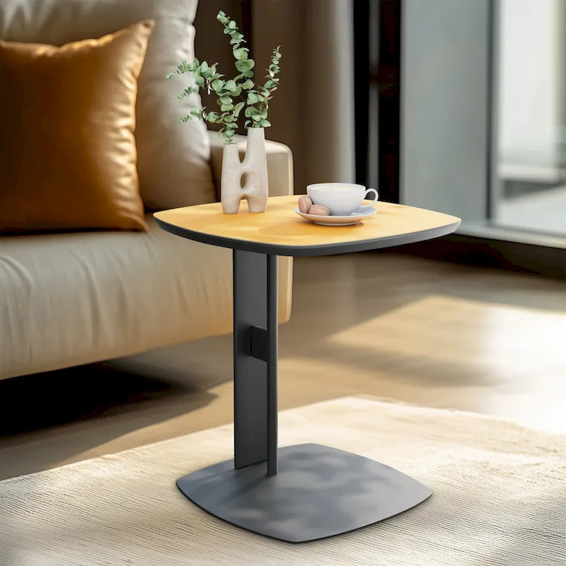 Modern Square Coffee Table with 2 Drawers,White End Table 31.5 Mecha Styling ( large/small tables Separate for sale)