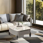 Modern Square Coffee Table with 2 Drawers,White End Table 31.5 Mecha Styling ( large/small tables Separate for sale)