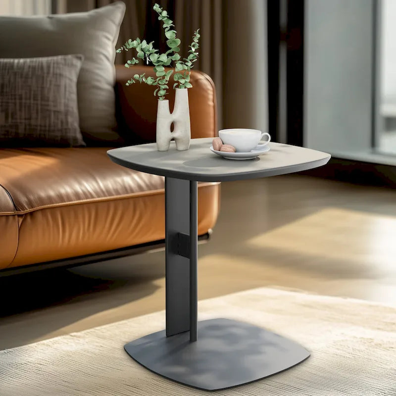 Modern Square Coffee Table with 2 Drawers,White End Table 31.5 Mecha Styling ( large/small tables Separate for sale)