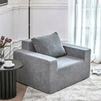 Plain Grey Modern 40.2 Accent Chair with Pillow