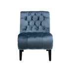Light Blue 22.83 Upholstered Tufted Accent Chair with Wooden Legs for Living Room