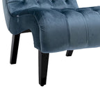 Light Blue 22.83 Upholstered Tufted Accent Chair with Wooden Legs for Living Room