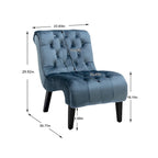 Light Blue 22.83 Upholstered Tufted Accent Chair with Wooden Legs for Living Room
