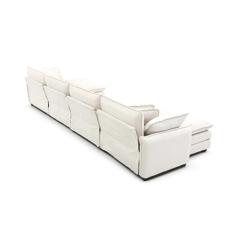 6-piece Corduroy U-Shaped Modular Sectional Sofa with 2 Ottomans