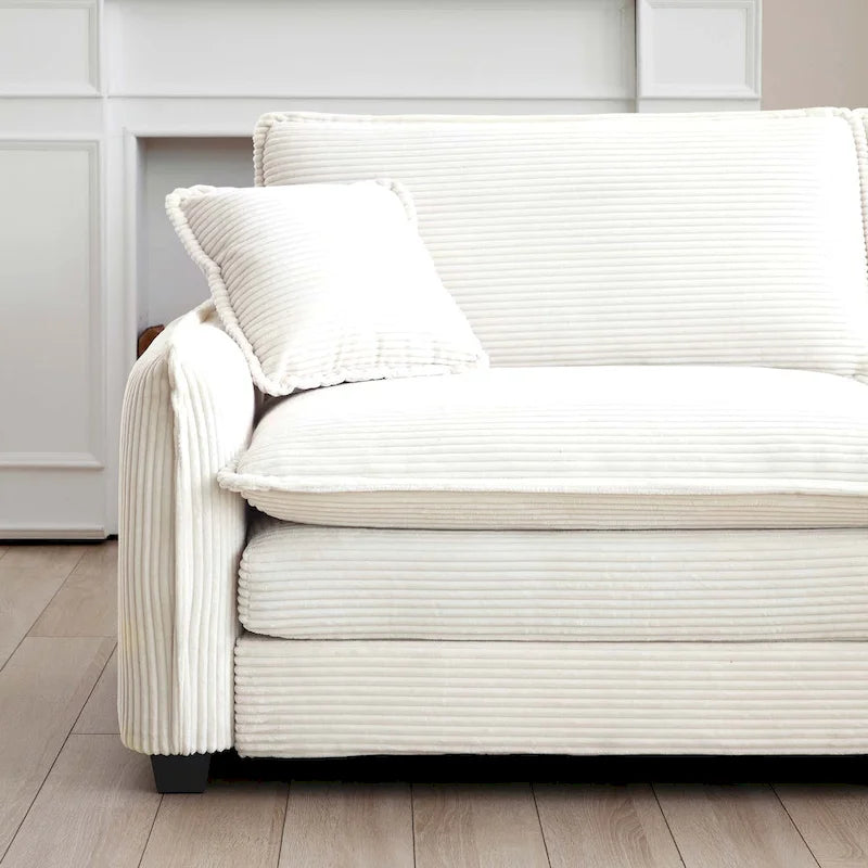 6-piece Corduroy U-Shaped Modular Sectional Sofa with 2 Ottomans