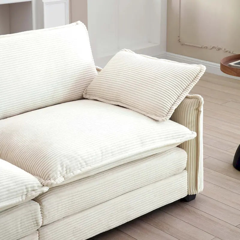6-piece Corduroy U-Shaped Modular Sectional Sofa with 2 Ottomans