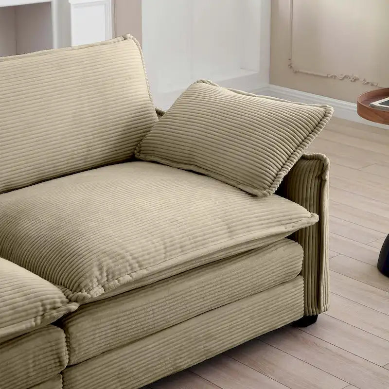6-piece Corduroy U-Shaped Modular Sectional Sofa with 2 Ottomans