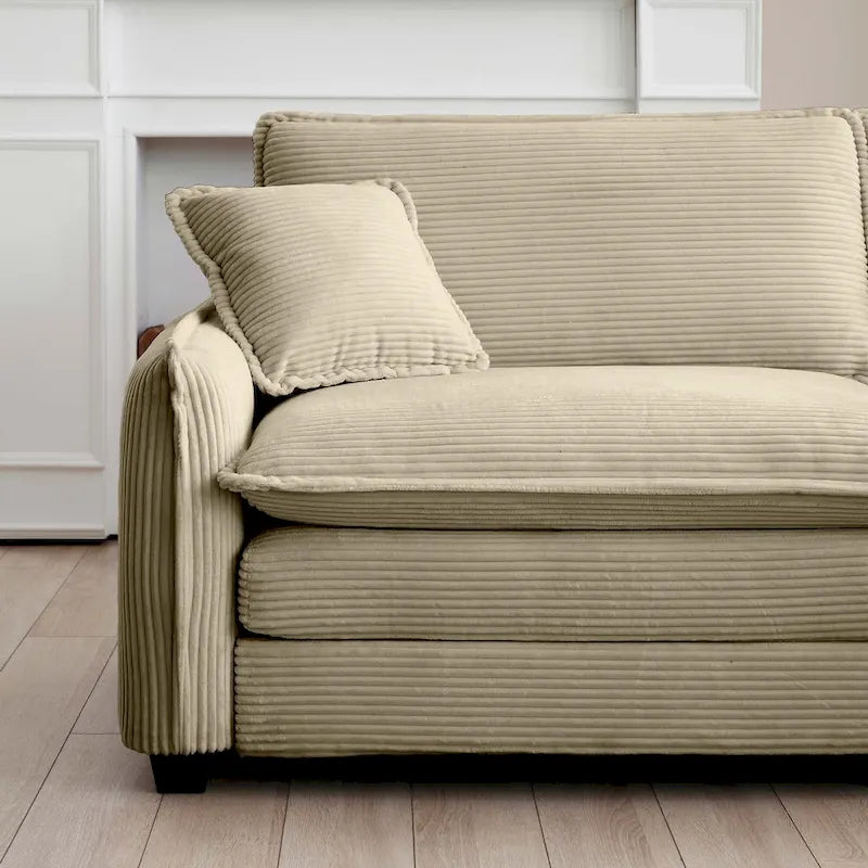 6-piece Corduroy U-Shaped Modular Sectional Sofa with 2 Ottomans