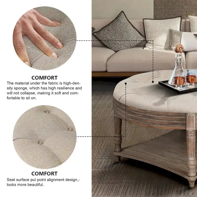 Large Round Ottoman Coffee Table