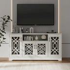 TV Stand for 65+ Inch TV, Rustic Media Console with Storage Shelves, Wood Television Stand for Living Room