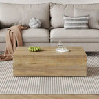 Modern MDF Coffee Table, Light Wood Color Texture Patterns, Stylish Design, 39.3*23.6*12