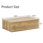 Modern MDF Coffee Table, Light Wood Color Texture Patterns, Stylish Design, 39.3*23.6*12